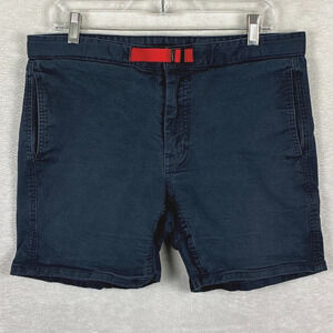 VTG Topo Designs Mountain Shorts Mens L Navy Belted Climbing Outdoor Canvas USA